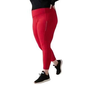 Athleta Rainier Tight Clover Berry Red Women's Size 1X New With Tags #487745